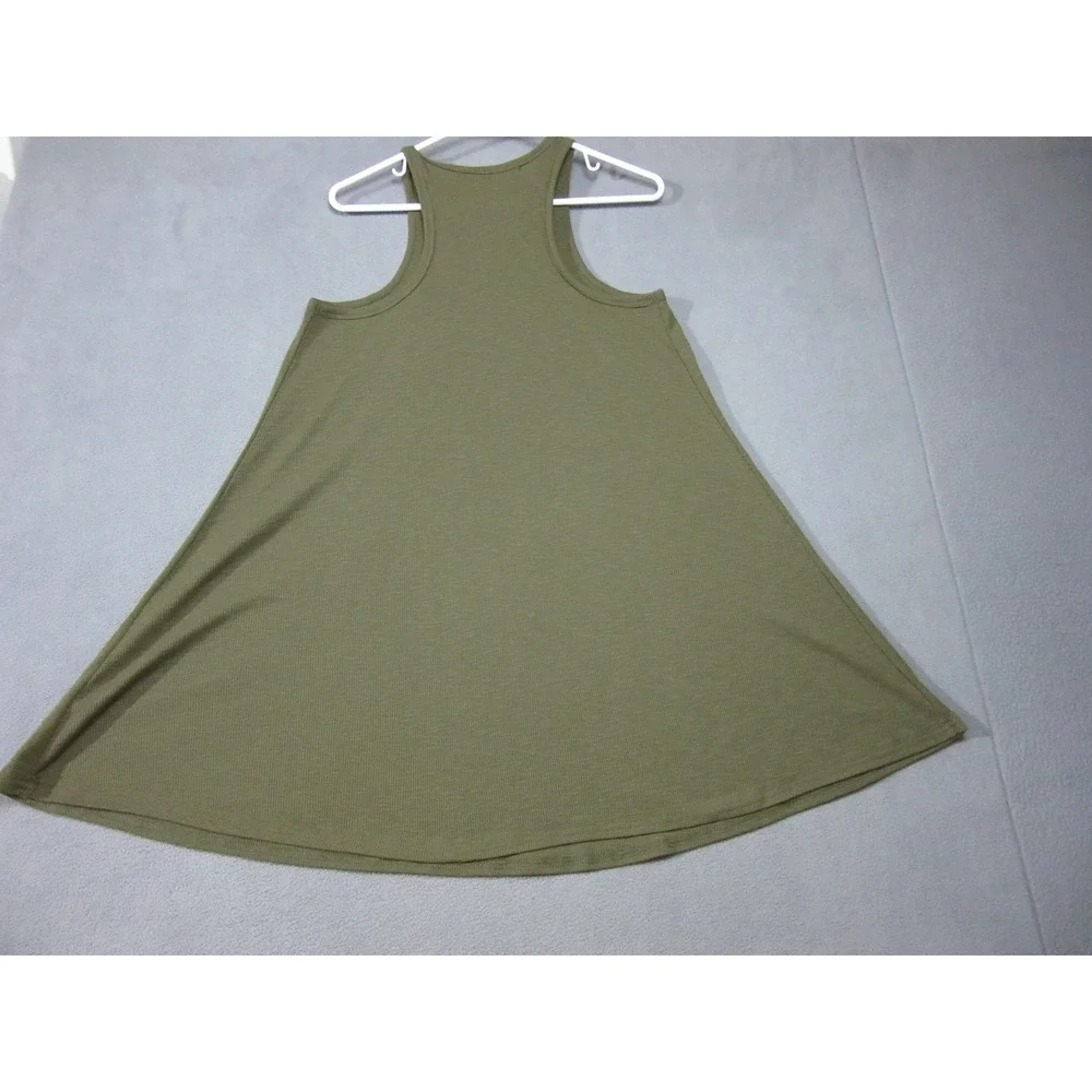 FP Beach Mini Dress Womens Small Olive Green Ribbed Racerback A-Line